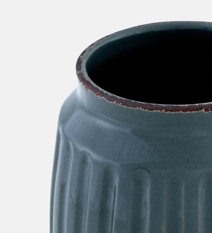 Rome Ribbed Vase Short