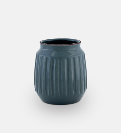 Rome Ribbed Vase Short