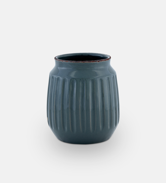 Rome Ribbed Vase Short